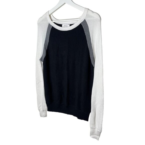 H One Colorblock Knit Sweater Black White Gray Women’s Size Small - Picture 4 of 11